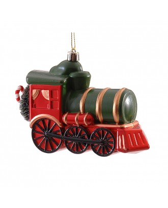 Ornament Tren, rosu/verde, 7 cm - SIMONA'S COOKSHOP